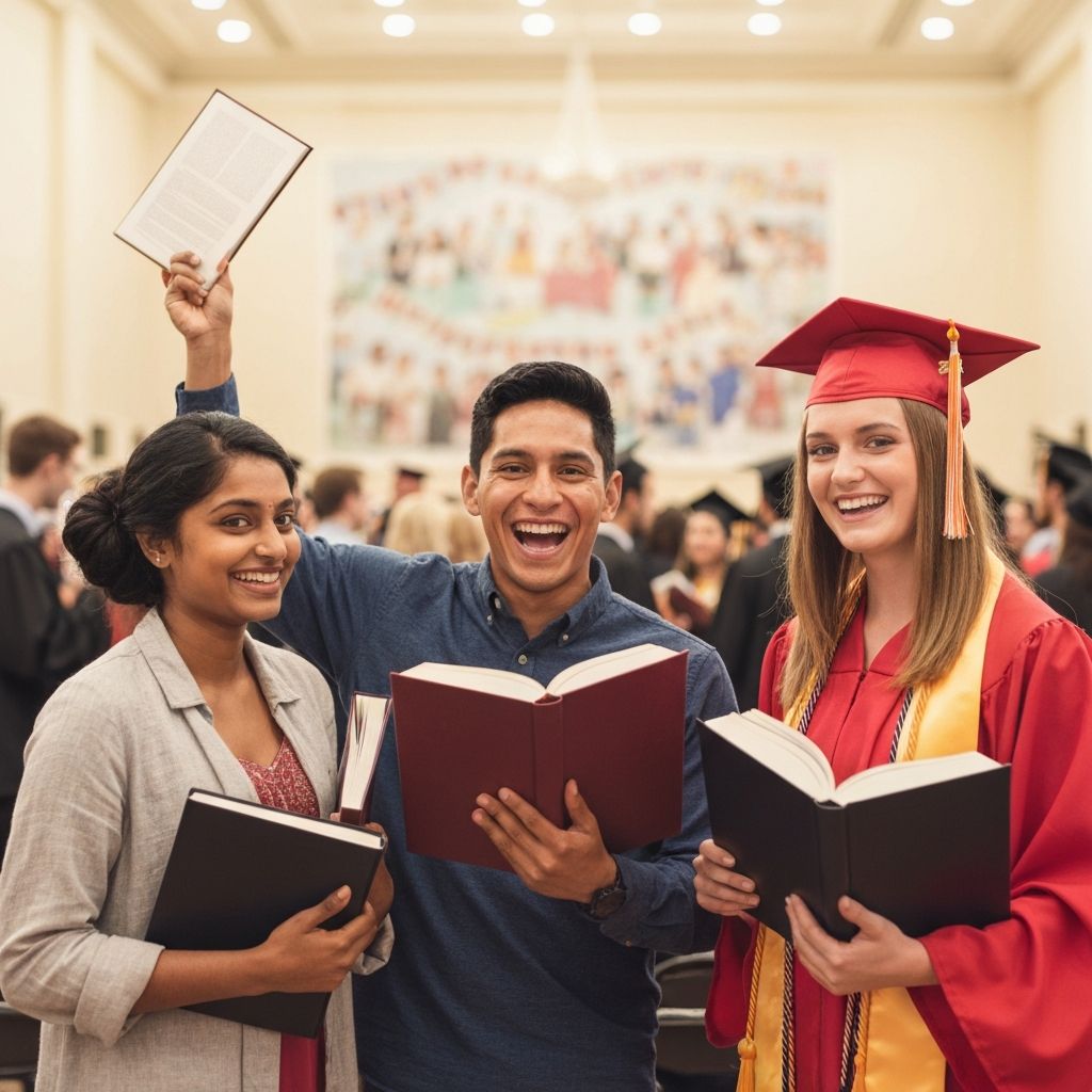 Students celebrating their education success